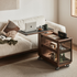 Lisbon Solid Walnut Height Adjustable Side Table with Steel Top