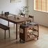 Lisbon Solid Walnut Height Adjustable Side Table with Steel Top