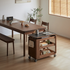 Lisbon Solid Walnut Height Adjustable Side Table with Steel Top