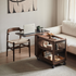 Lisbon Solid Walnut Height Adjustable Side Table with Steel Top