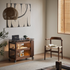 Lisbon Solid Walnut Height Adjustable Side Table with Steel Top