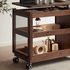 Lisbon Solid Walnut Height Adjustable Side Table with Steel Top