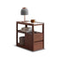 Lisbon Solid Walnut Movable Side Table with Ceramic Top | Oak Furniture Store