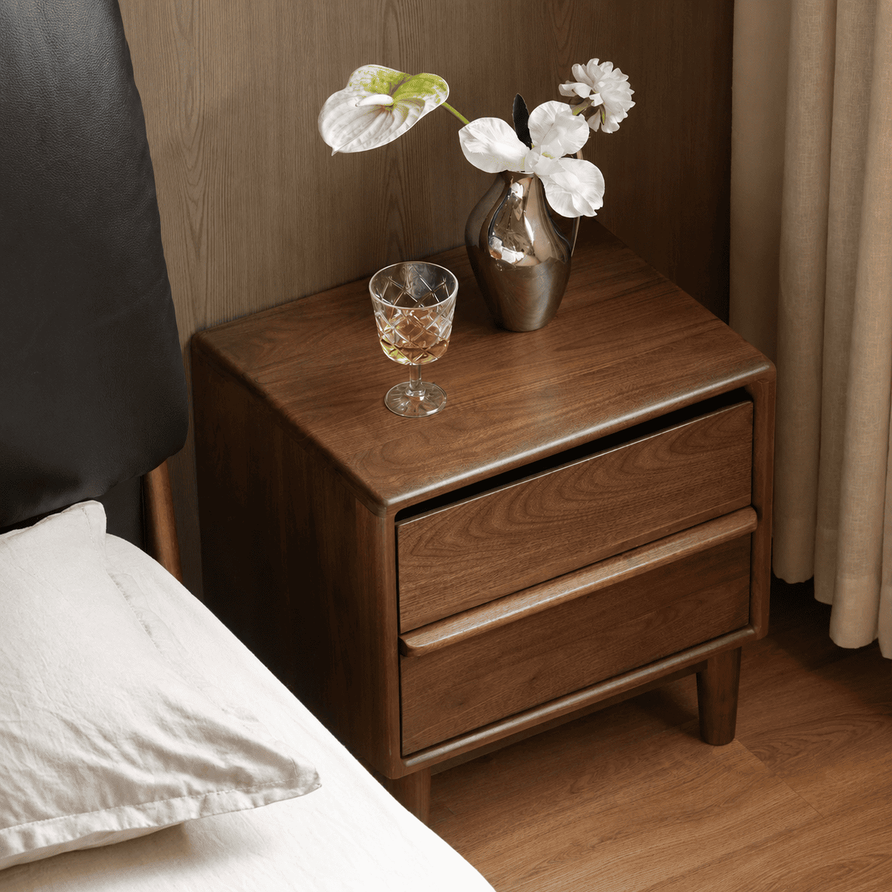 Lisburn Natural Solid Walnut Bedside Table