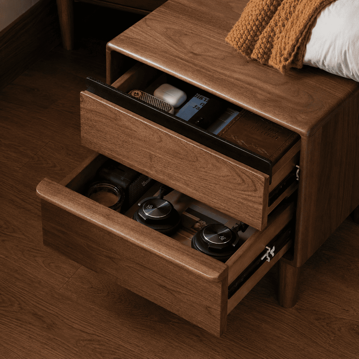 Lisburn Natural Solid Walnut Bedside Table