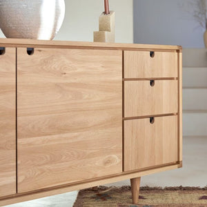 Lorris Natural Solid Oak Sideboard - Oak Furniture Store