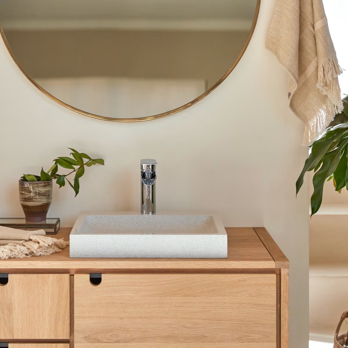 Louin Square Premium Terrazzo Basin - Oak Furniture Store