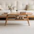 Lubin Natural Solid Oak Coffee Table with Shelf