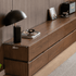 Lunan Natural Solid Walnut Floor Standing Entertainment Unit