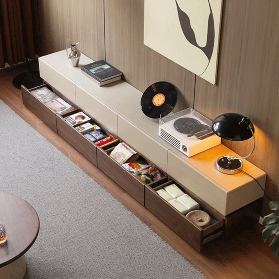 Lunan Solid Wood Colour Matching Floor Standing Entertainment Unit | Oak Furniture Store