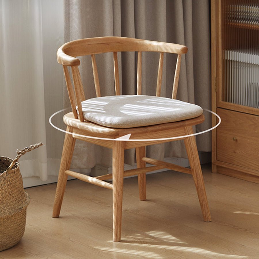 Luvia Natural Solid Oak Swivel Dining Chair | Oak Furniture Store