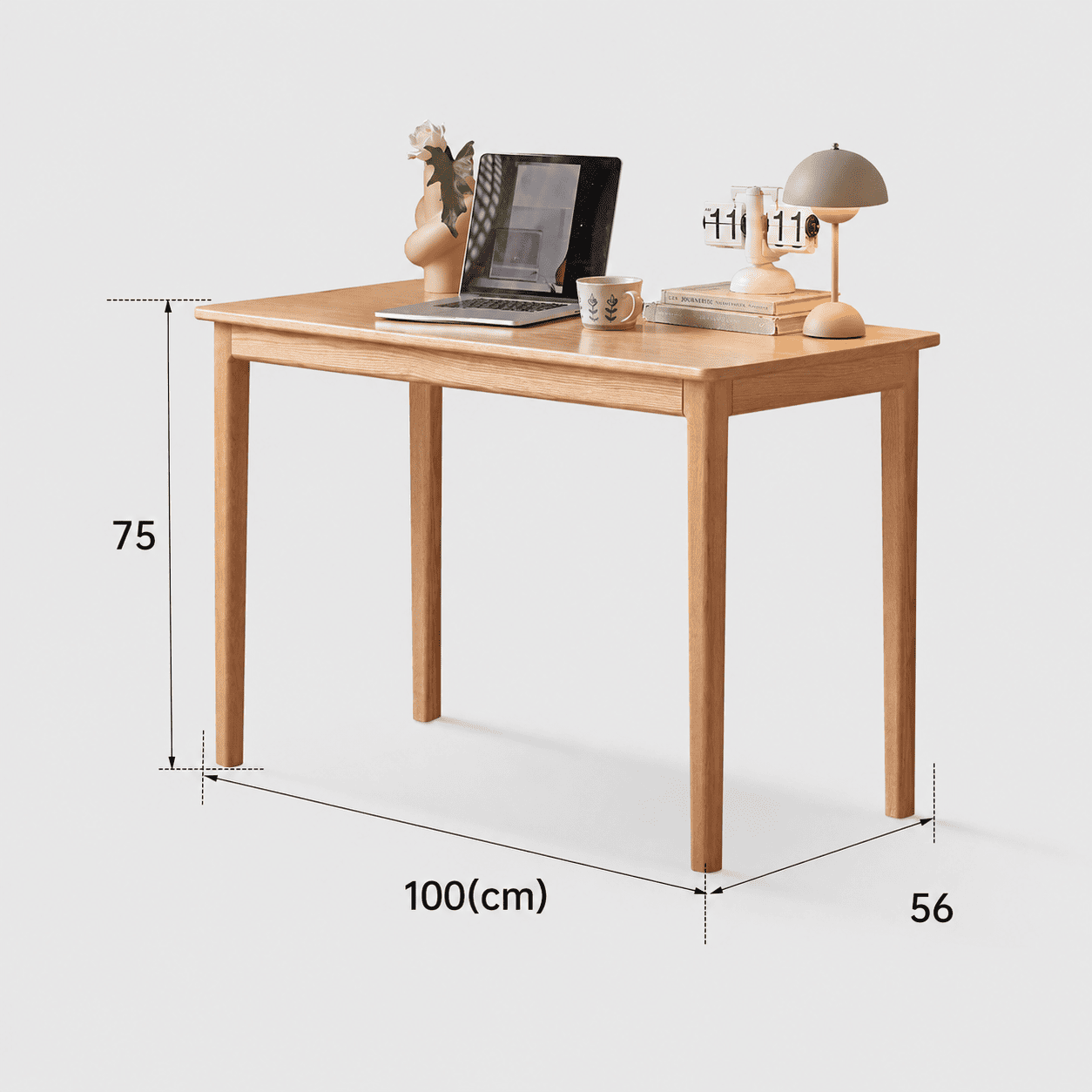 Light oak home office desk with a minimalist design and generous workspace for study or work