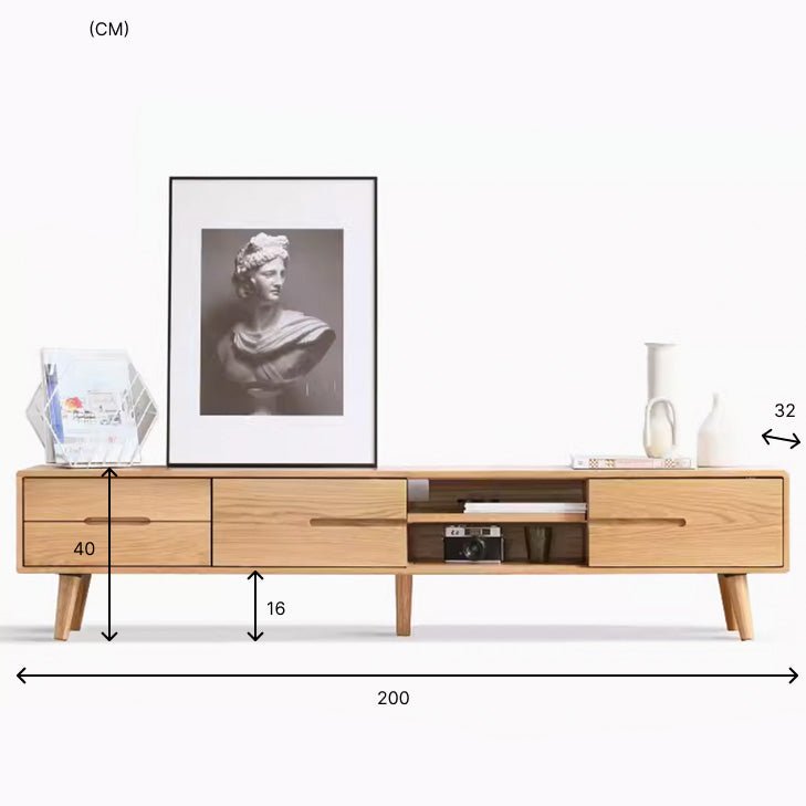 Malmo Natural Solid Oak Entertainment Unit Design Two - Oak Furniture Store