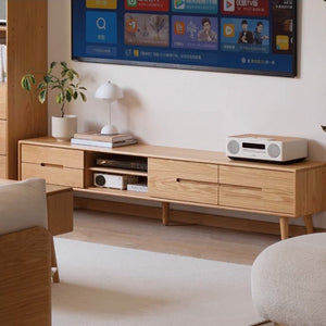 Malmo Natrual Solid Oak Entertainment Unit - Oak Furniture Store