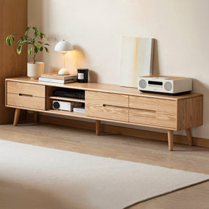 Malmo Natrual Solid Oak Entertainment Unit - Oak Furniture Store