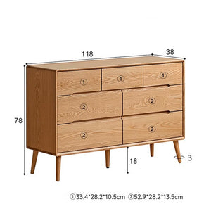 Malmo Natural Solid Oak 3+4 Chest of Drawers - Oak Furniture Store & Sofas