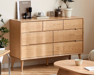 Malmo Natural Solid Oak 3+4 Chest of Drawers - Oak Furniture Store & Sofas