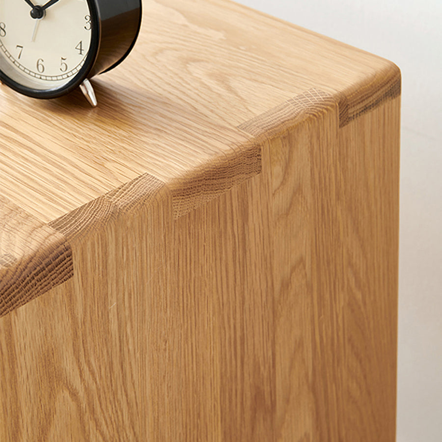 Malmo Natural Solid Oak Bedside Table Design 2