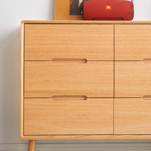 Malmo Natural Solid Oak Chest of 9 Drawers - Oak Furniture Store & Sofas