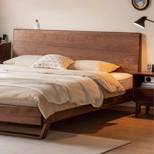 Manchester Natural Solid Walnut Bed Frame - Oak Furniture Store & Sofas