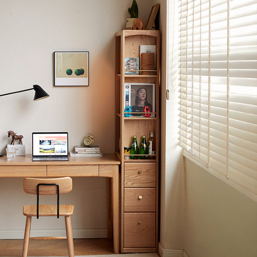 Marradi Natural Solid Oak Slim Bookcase