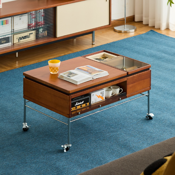 Martis Solid Boxwood Movable Coffee Table