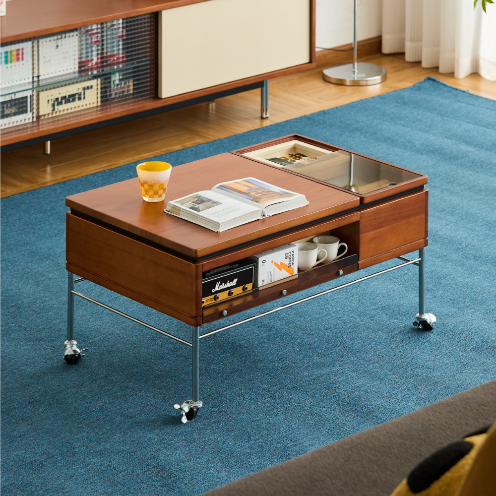 Martis Solid Boxwood Movable Coffee Table
