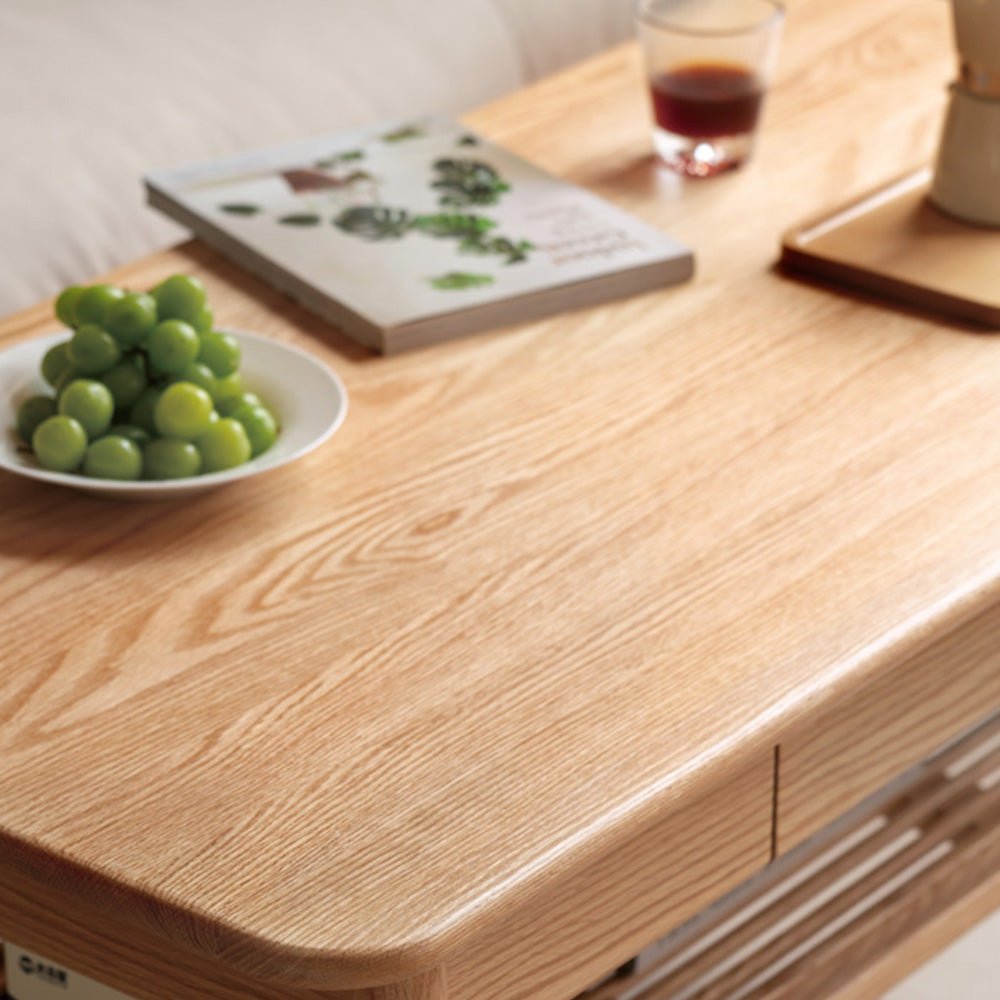 Mayen Natural Solid Oak Tall Coffee Table | square coffee table with storage for NZ living room | Oak Furniture Store