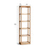 Medolla natural solid oak storage shelf with open shelving used as a bookshelf