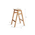 Mergo solid oak bar stool with stackable A-frame design and footrest, shown in natural oak finish with 69.5cm height.