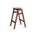 Mergo solid oak bar stool with stackable A-frame design and footrest, shown in natural oak finish with 69.5cm height.