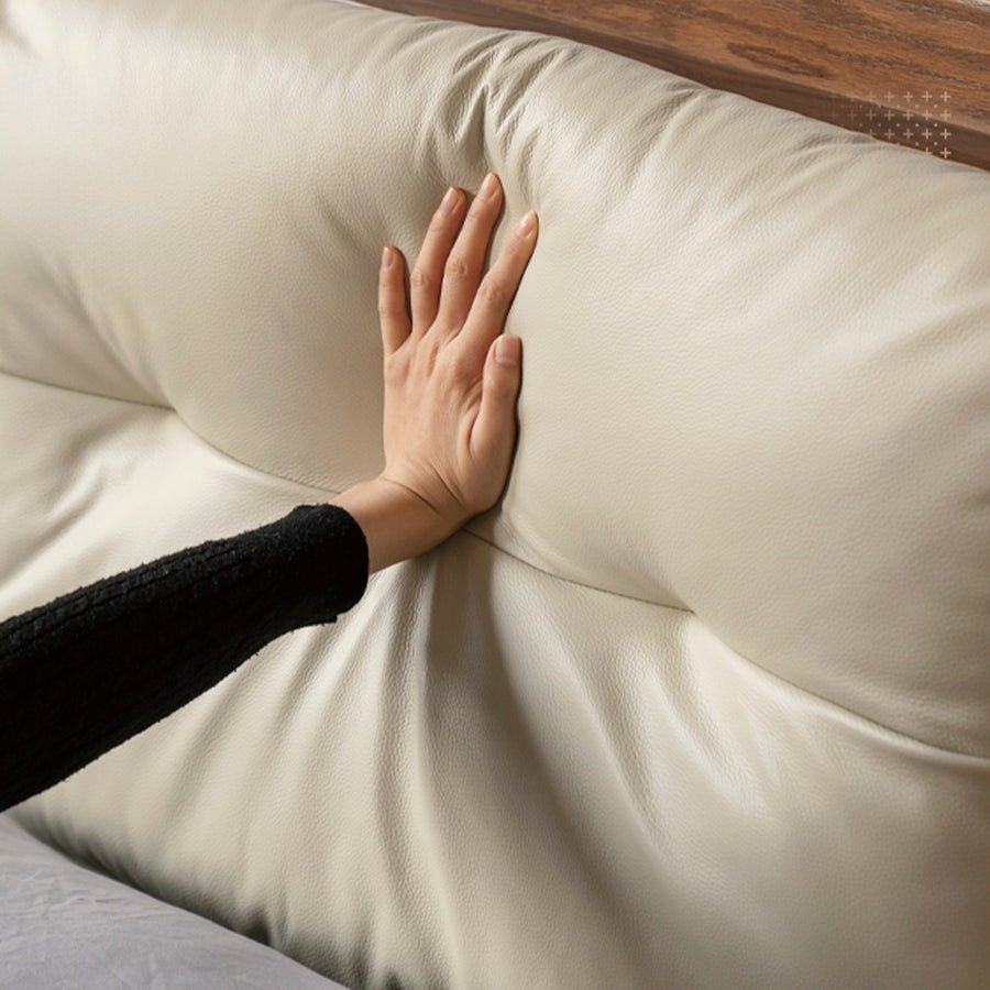 Messina Solid Oak in Walnut Colour Cushion Back Bed Frame | Oak Furniture Store