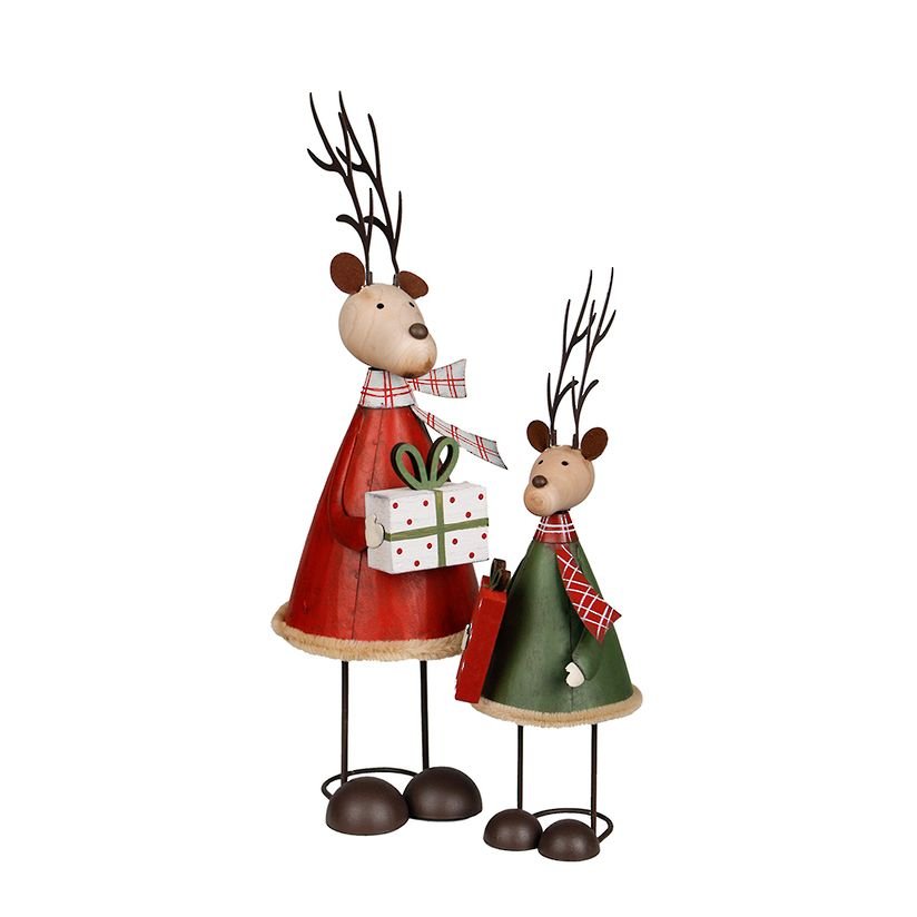 Metal Deer w/Gift Green - Small FXR846SGR | Oak Furniture Store