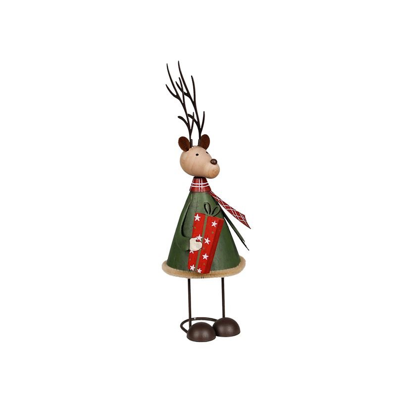 Metal Deer w/Gift Green - Small FXR846SGR | Oak Furniture Store