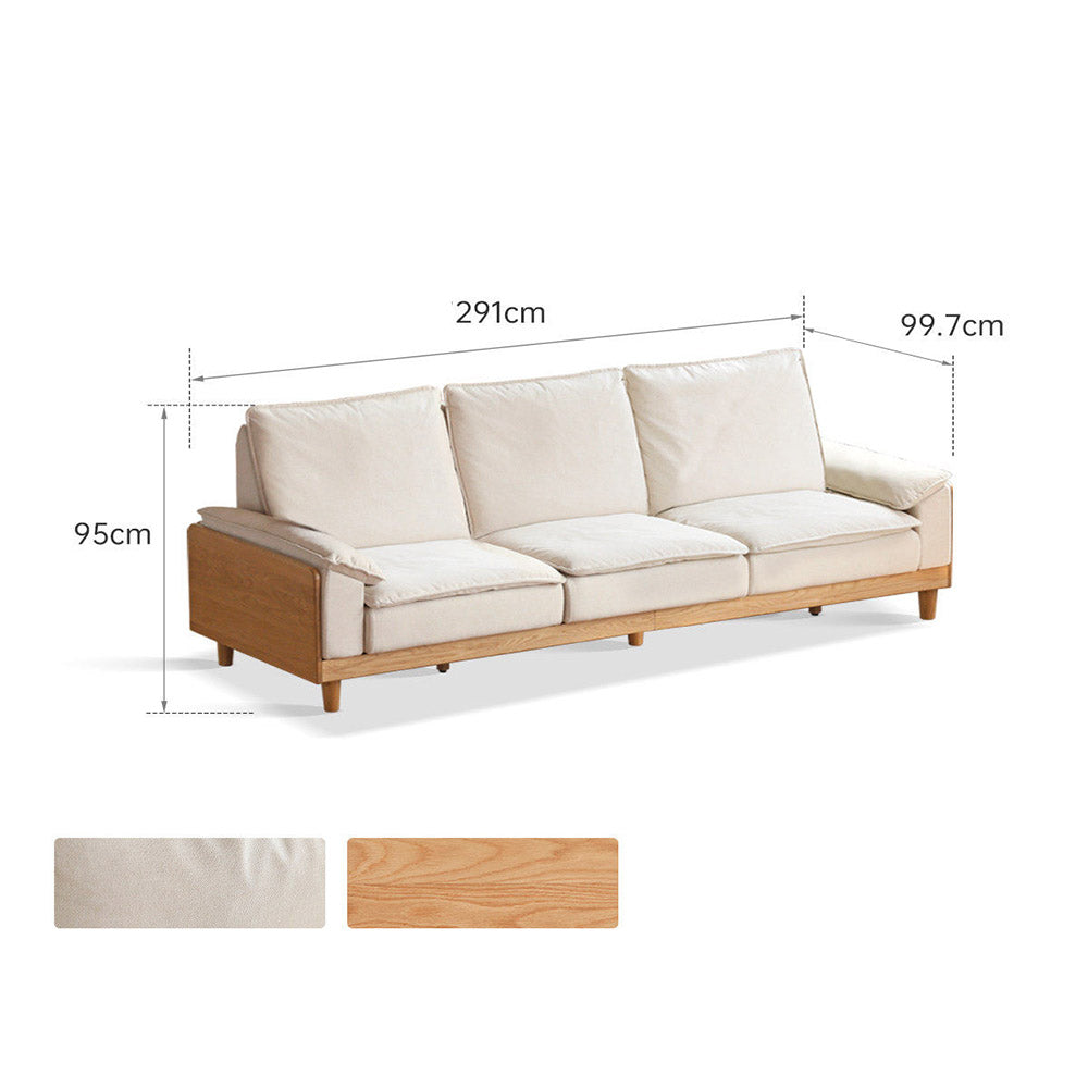 Milena Natural Solid Oak Sofa