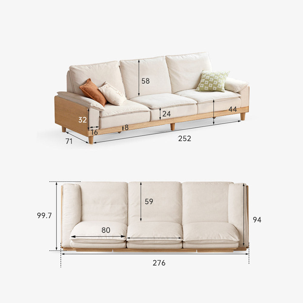 Milena Natural Solid Oak Sofa
