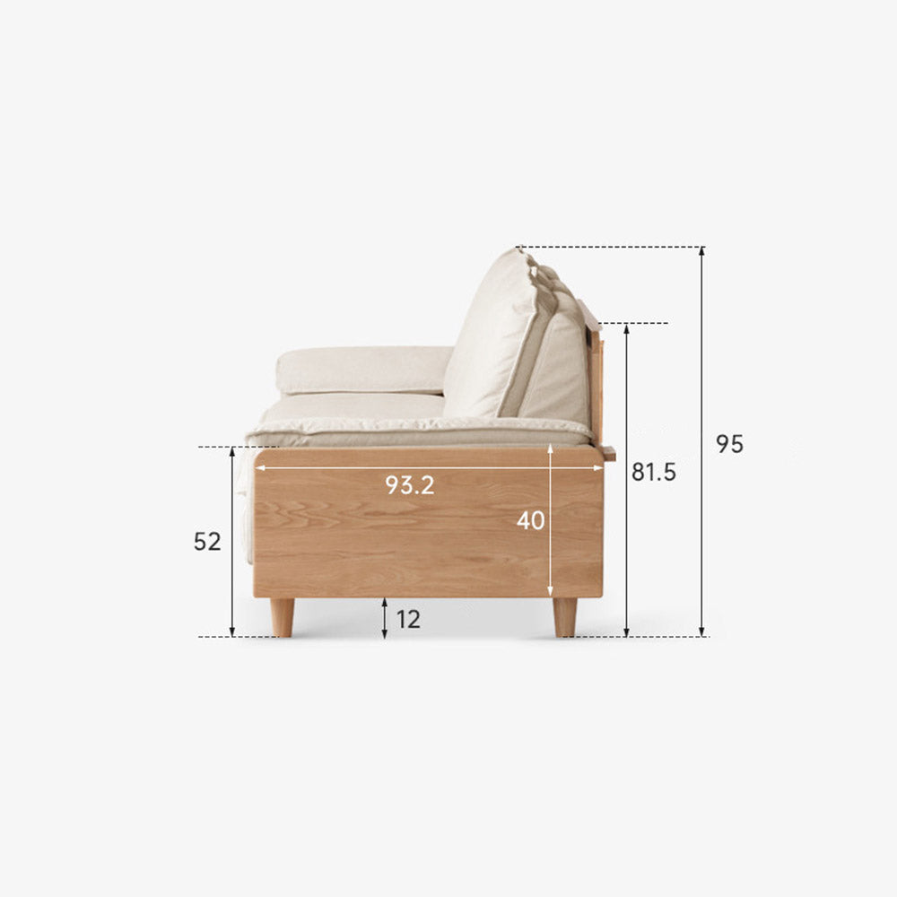 Milena Natural Solid Oak Sofa