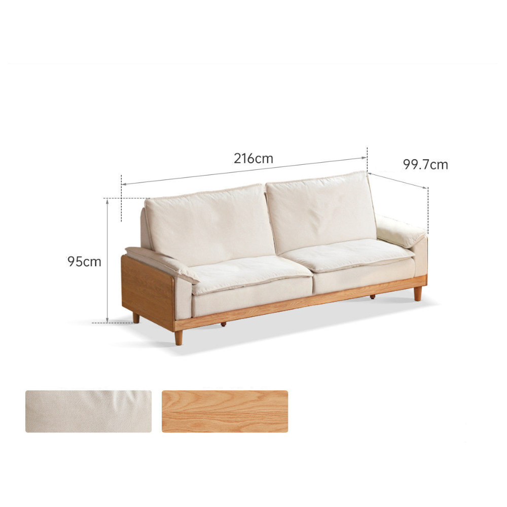 Milena Natural Solid Oak Sofa