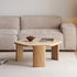 Millis Natural Solid Ash Coffee Table with Travertine Top