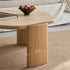 Millis Natural Solid Ash Coffee Table with Travertine Top