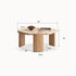 Millis Natural Solid Ash Coffee Table with Travertine Top