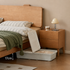 Mirandola Natural Solid Rubber Wood Bed Frame with Adjustable Headboard