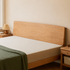 Mirandola Natural Solid Rubber Wood Bed Frame with Adjustable Headboard