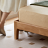 Mirandola Natural Solid Rubber Wood Bed Frame with Adjustable Headboard