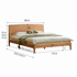 Mirandola Natural Solid Rubber Wood Bed Frame with Adjustable Headboard