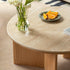 Mitro round oak coffee table with travertine ceramic top. Marble-look durability for modern Aussie homes. Shop now online.