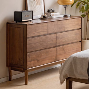 Mocka Solid Walnut 3+4 Chest of Drawers - Oak Furniture Store