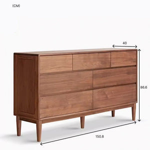 Mocka Solid Walnut 3+4 Chest of Drawers - Oak Furniture Store