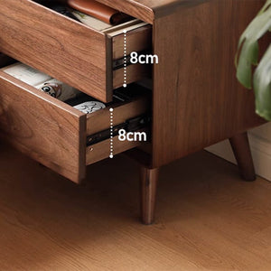 Mocka Solid Walnut Bedside Table - Oak Furniture Store