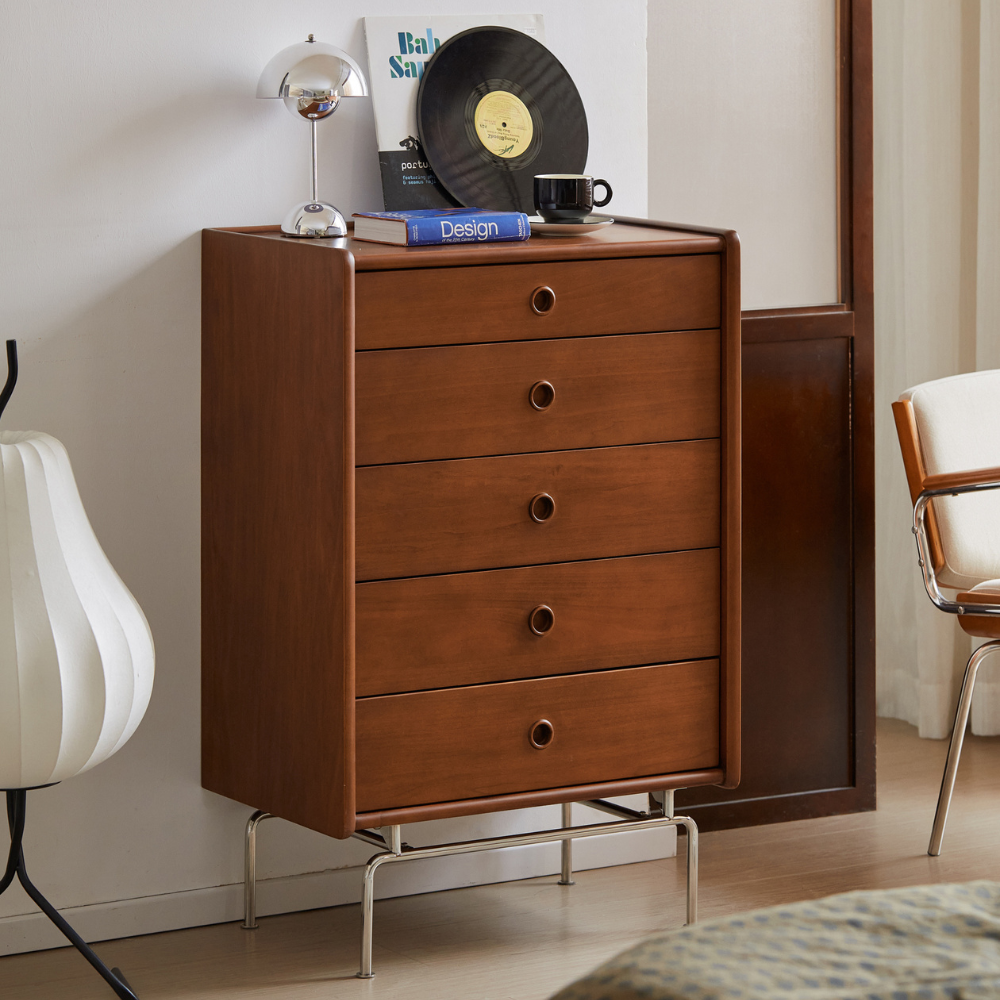 Mokpo Solid Boxwood 5 Drawers Tall Boy